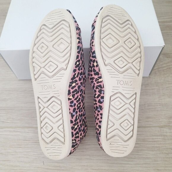Toms Alpargata Pink Leopard Print Barbie Slip On Canvas Lisa Frank Shoes 6.5 - Picture 9 of 10